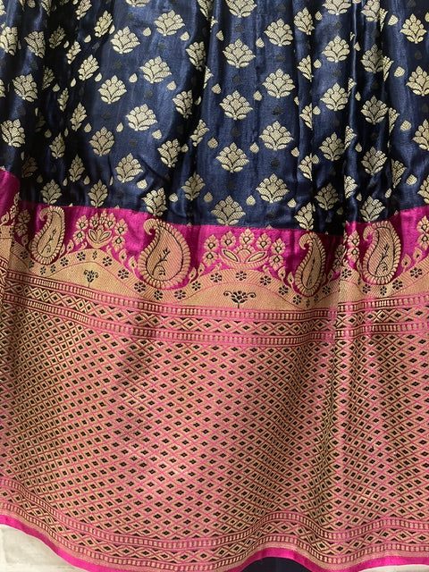 Navy blue Heavy Benarasi Lehenga