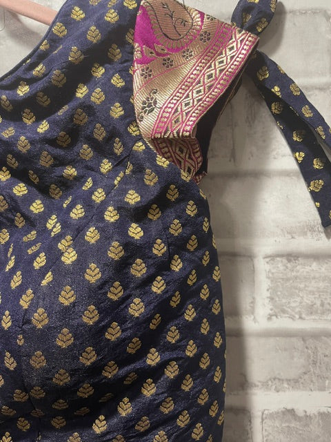 Navy blue Heavy Benarasi Lehenga